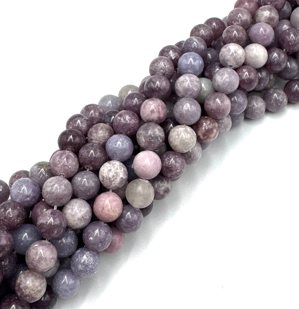 Lepidolit Perler – Mix Farver, Rund (8mm)