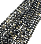 Goldene Obsidianperlen – Facettierte Runde (8mm) 