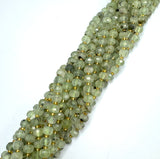 Prehnit Perlen – Facettierte Rondelle (6x8mm) 