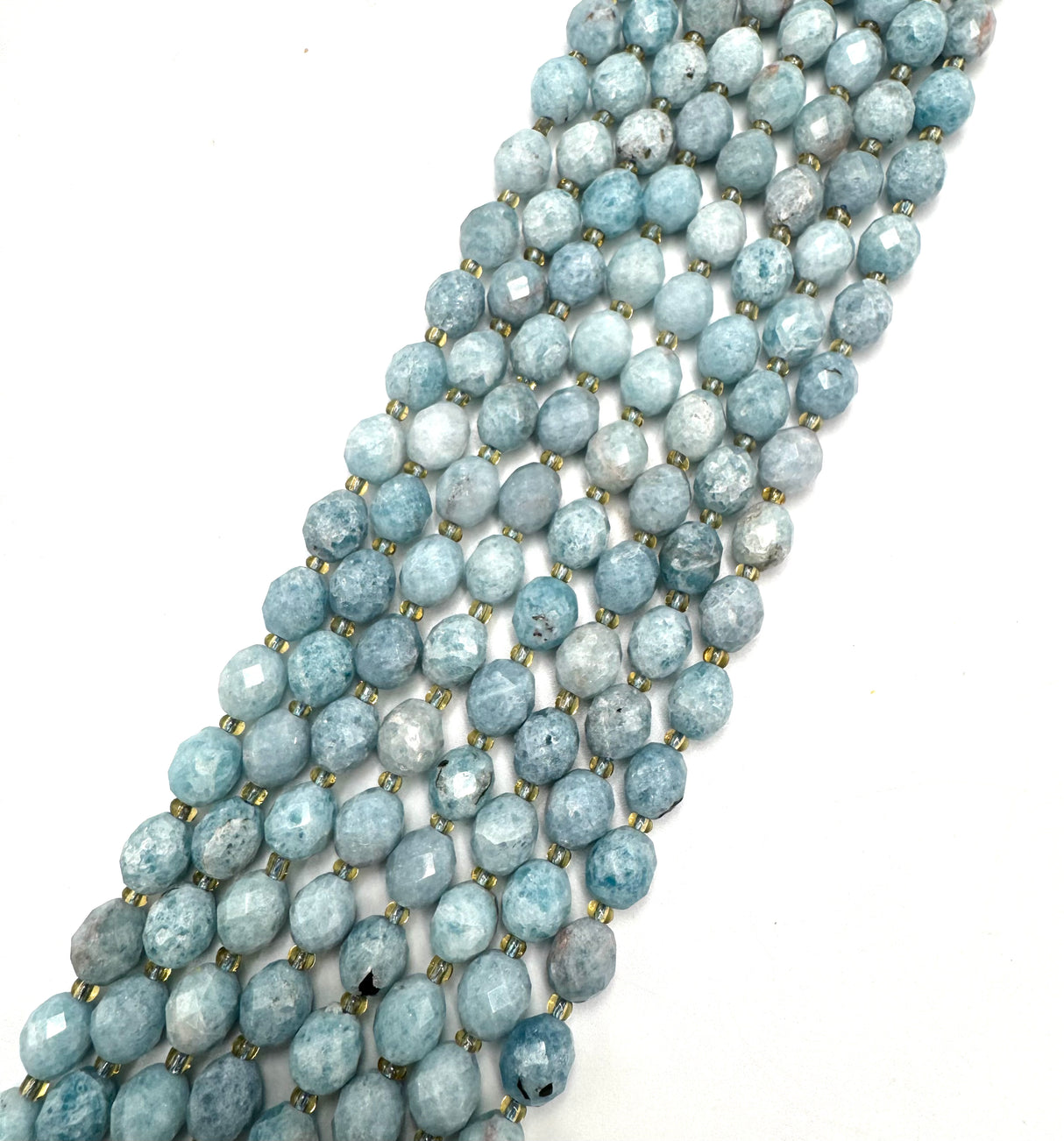White Jade – Faceted, Blue (9x10mm) 
