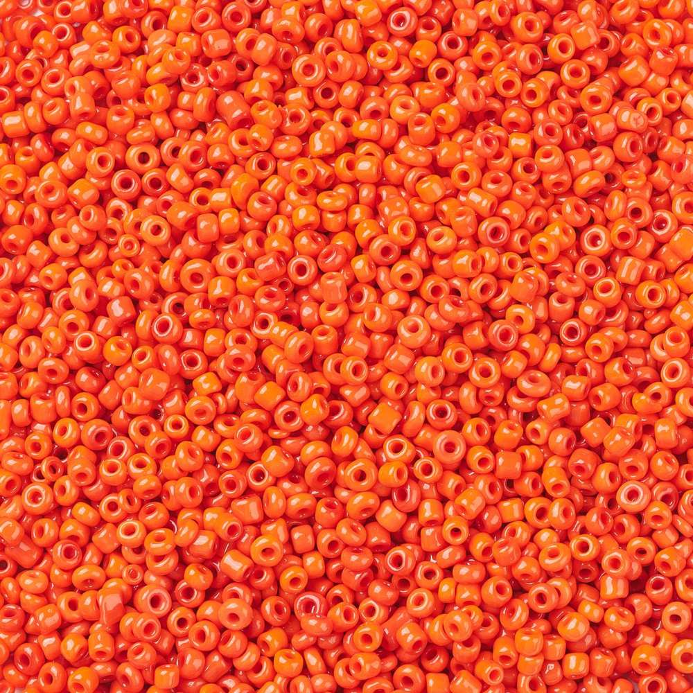 Glas seed beads i mørk orange, opaque, runde, 2 mm, 454 g – billede 2