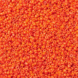 Glas seed beads i mørk orange, opaque, runde, 2 mm, 454 g – billede 2