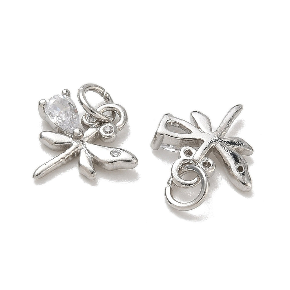 Guldsmed vedhæng med zirkonia, platinbelagt messing, 12 mm – billede 2
