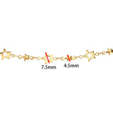 Water-resistant "Star Link" Chain, Gold-plated Steel, (2.1mm, 1m) 