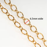 Vandfast Forgyldt Stål Kæde – Sunflower (6,5x9mm, 1 Meter)