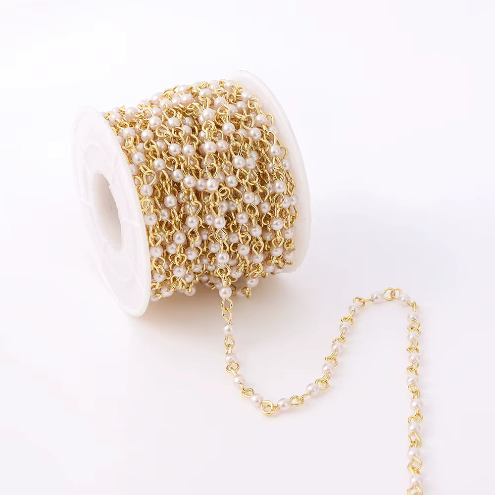Water-resistant Chain With Clear Zirconia Connector, Gold-plated, 1m 