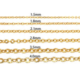 Wasserdichte "Star Link" Kette, Vergoldet Stahl, (2,1mm, 1m) 