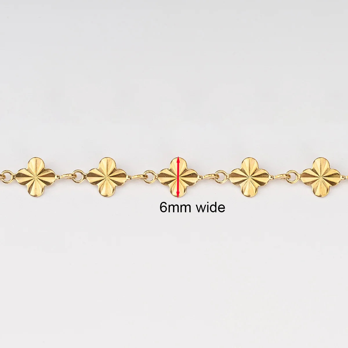 <tc>Vannfast</tc> "Star Link"-kjede, gullbelagt stål, 2,1 mm, 1 m