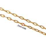 Paperclip Chain With Star Link Pattern – Gold Plated Steel (2mm)