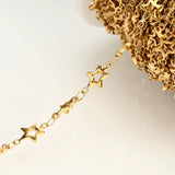 Water-resistant "Star Link" Chain, Gold-plated Steel, (2.1mm, 1m) 