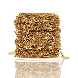 Water-resistant "Star Link" Chain, Gold-plated Steel, (2.1mm, 1m) 