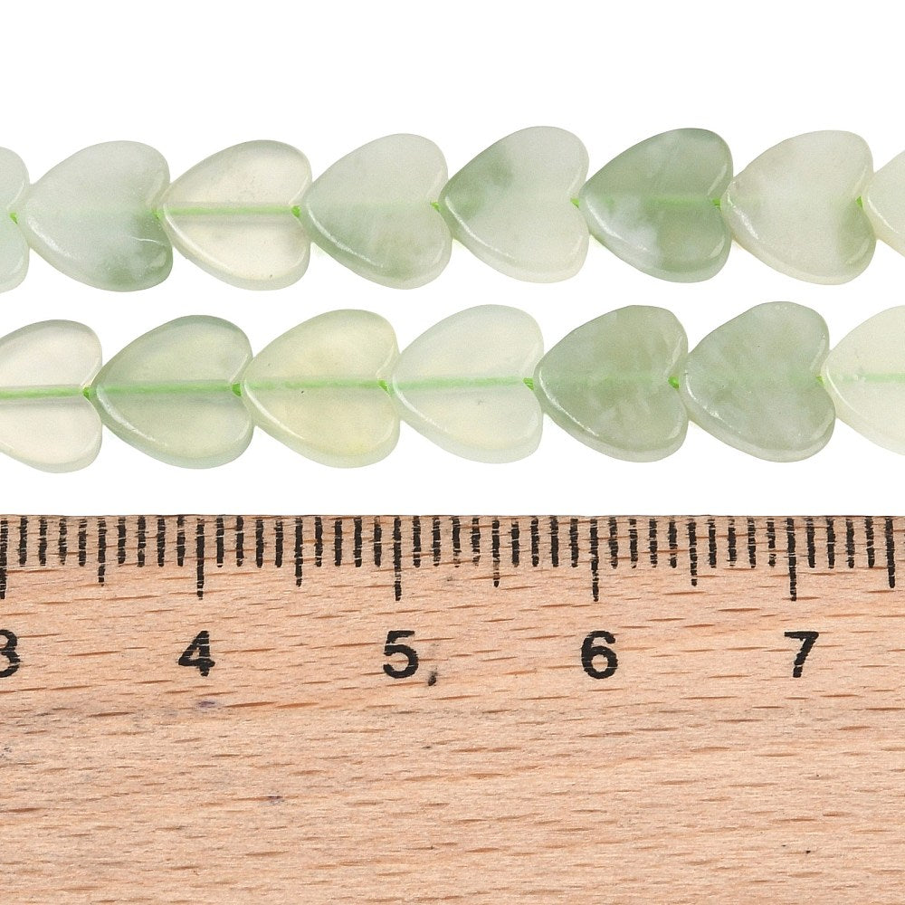 Hjerteformede jade perler i grøn, flade, 8 mm, 4 stk. – billede 5
