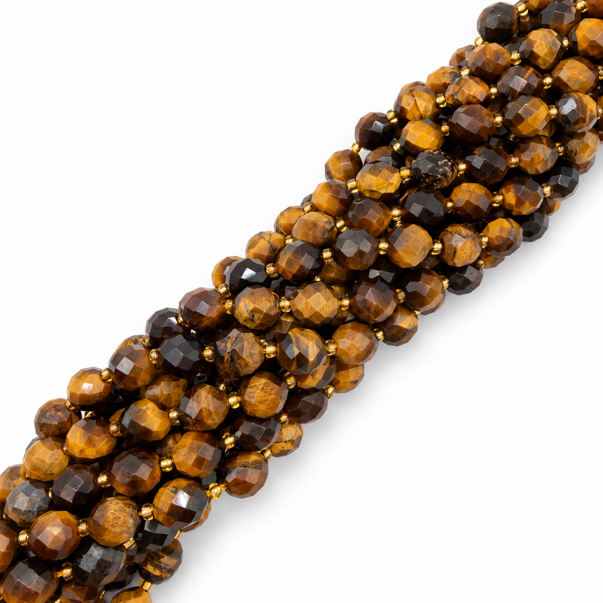 Tigerauge Perlen – Facettierte Oval (9x10mm) 