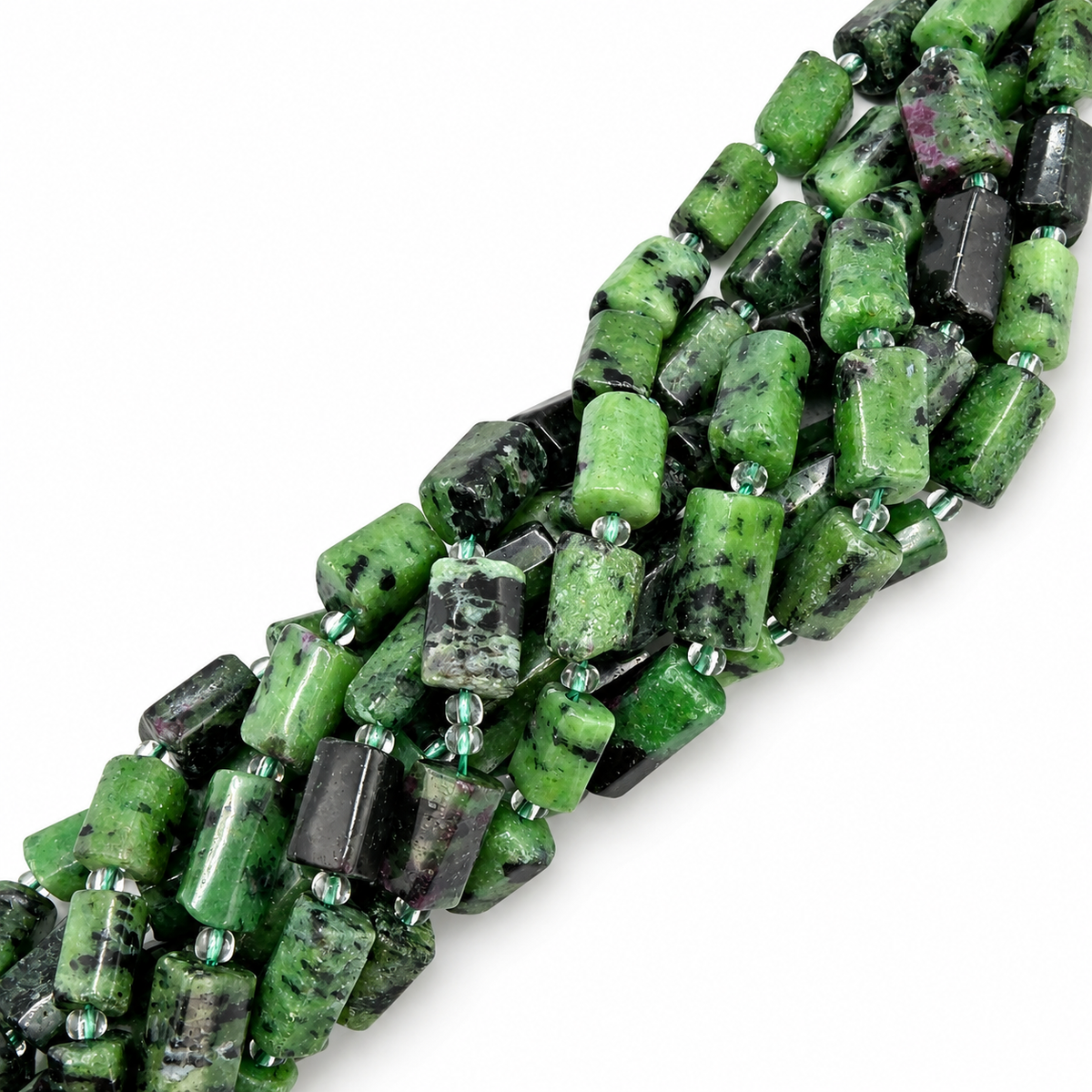 Ruby In Zoisite Beads – Barrel Shaped (14x8mm) 
