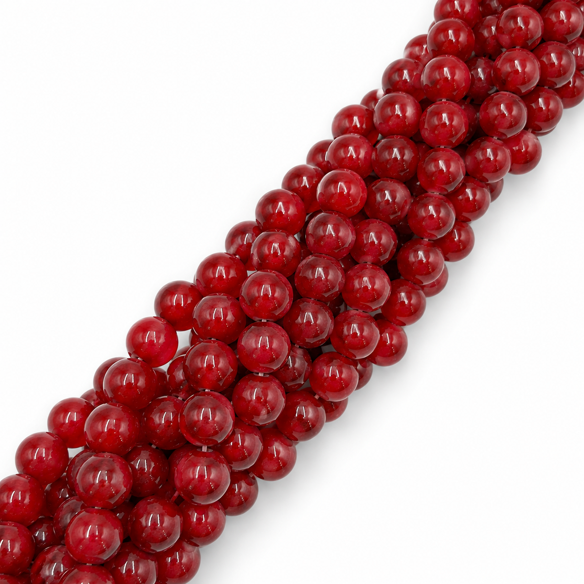 Jade Perlen – Rot, Rund (6mm)