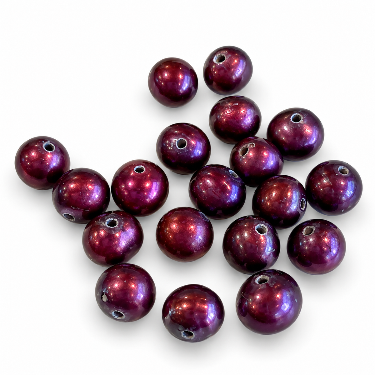Farvet Ferskvandsperle -Mørk Bordeaux (5-6mm) 1 Stk