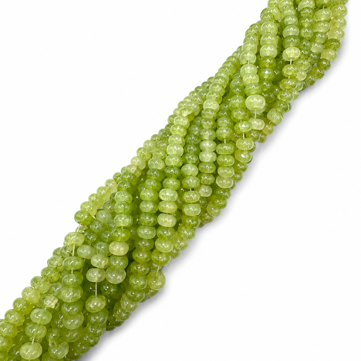 Glasperler – Limegrøn, Rondel (8x5mm)