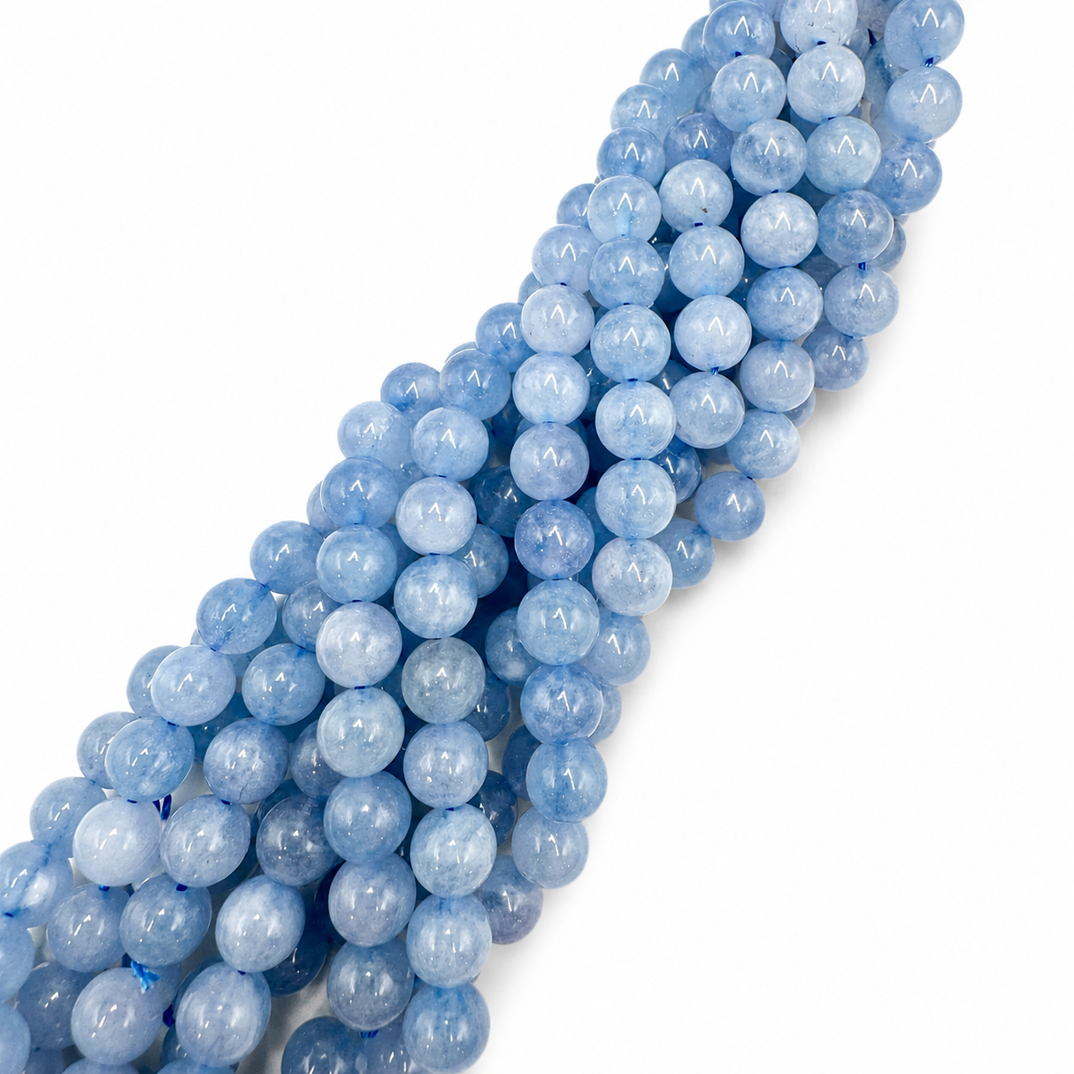 Malaysia Jade Pärlor - Blå, Rund (10mm) 