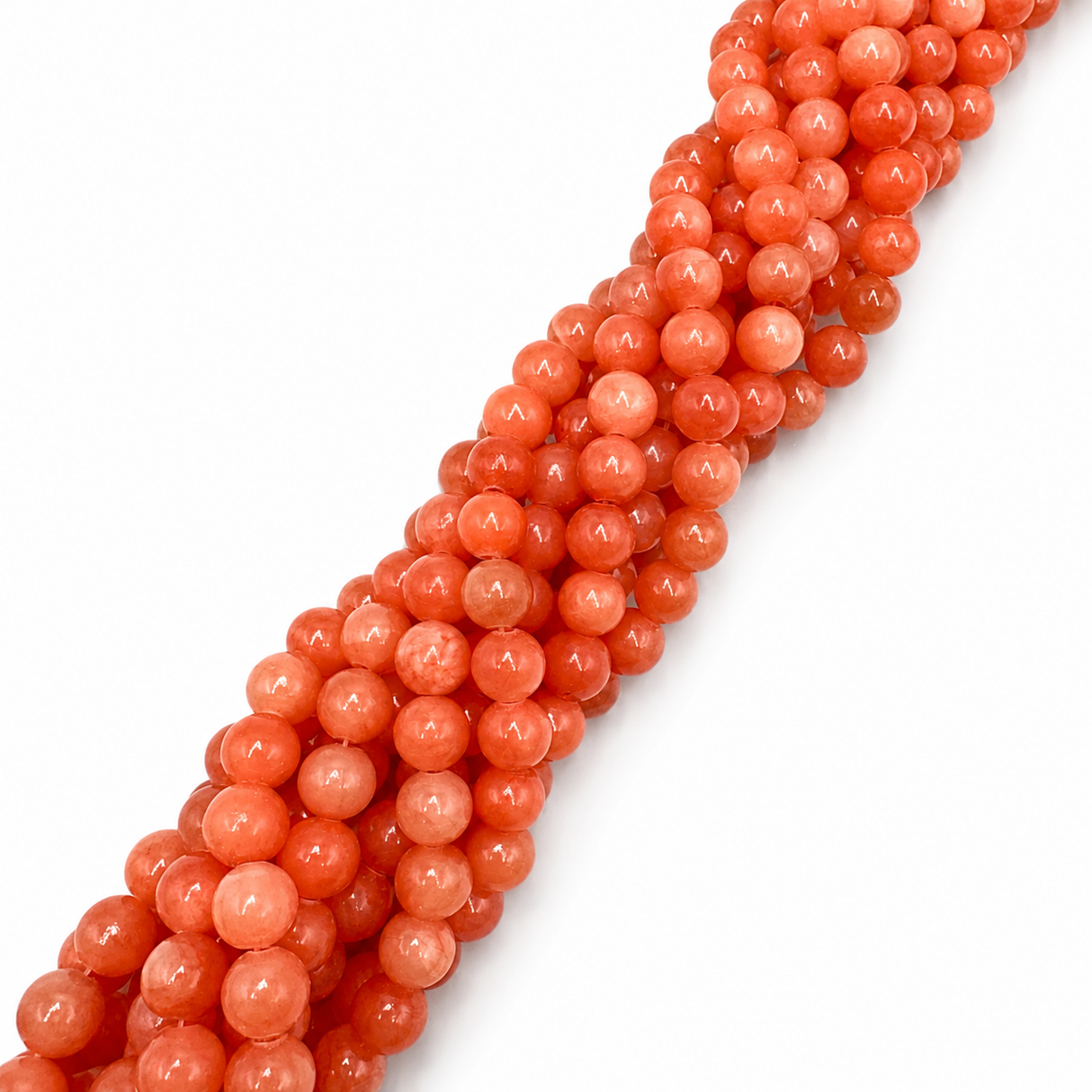 Mashan Jade Perler – Orange, Runde (8mm)