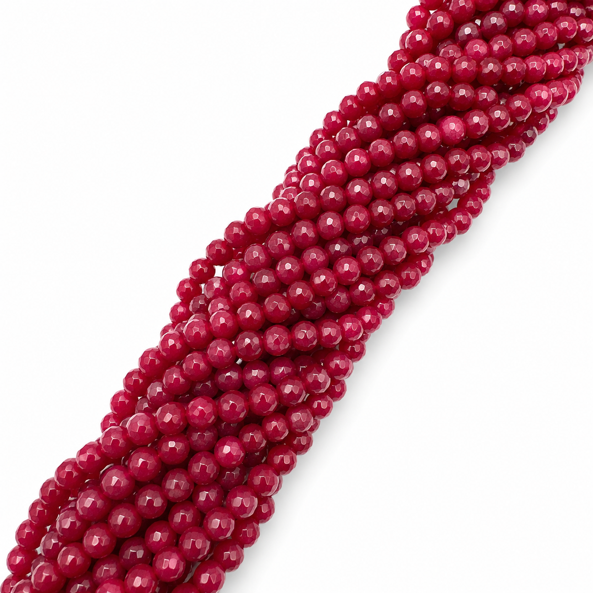 Malaysia Jade Beads, Dark Red, Faceted, (4mm) 