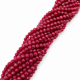 Malaysia Jade Beads, Dark Red, Faceted, (4mm) 