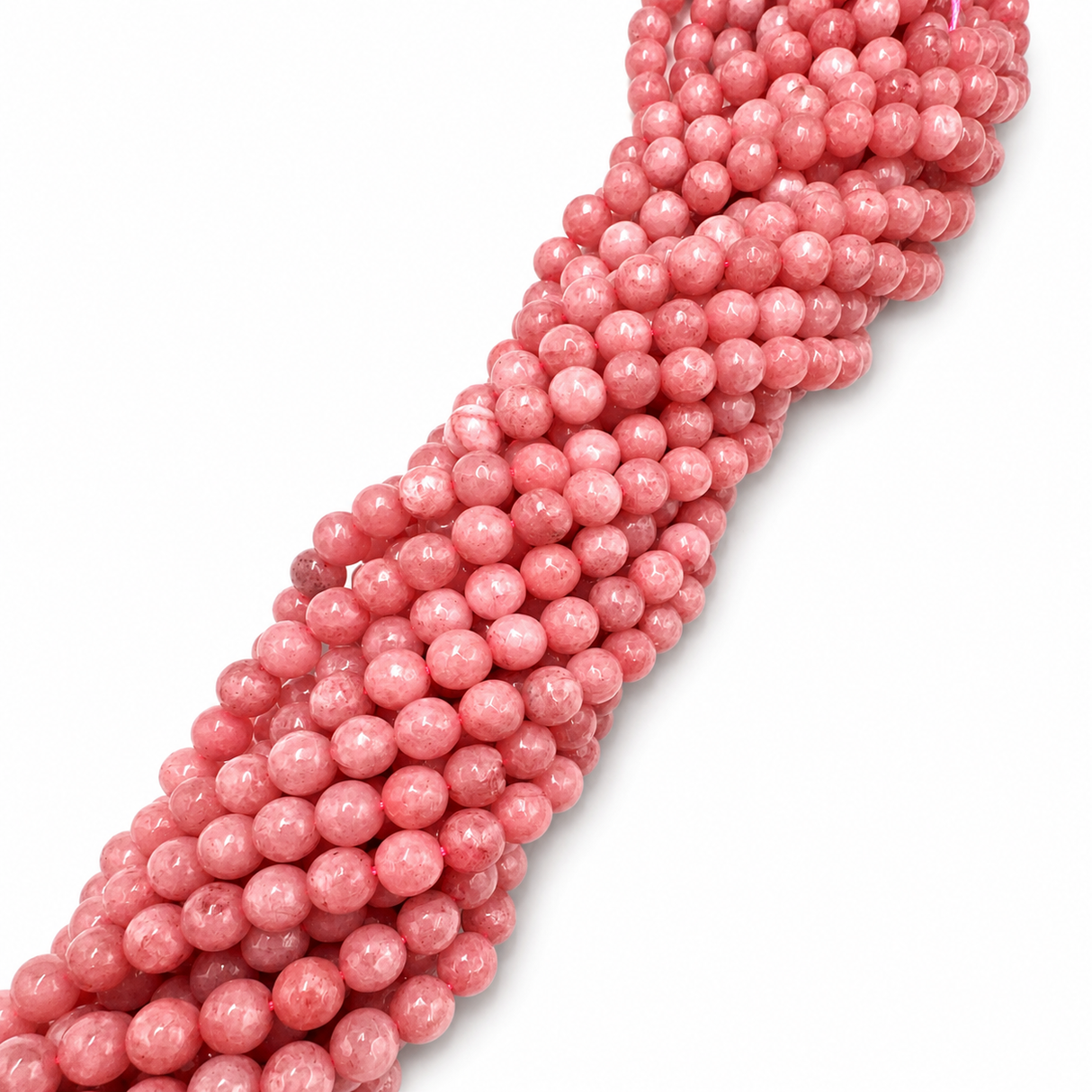 Jadepärlor, fasetterade, rosa (8mm) 