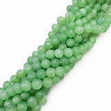 White Jade – Grønn, Rund, Frostet (10mm) 