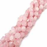 Rose Quartz Beads – Pink, Faceted Nuggets (11.5~12.5x9~13x9~12mm)
