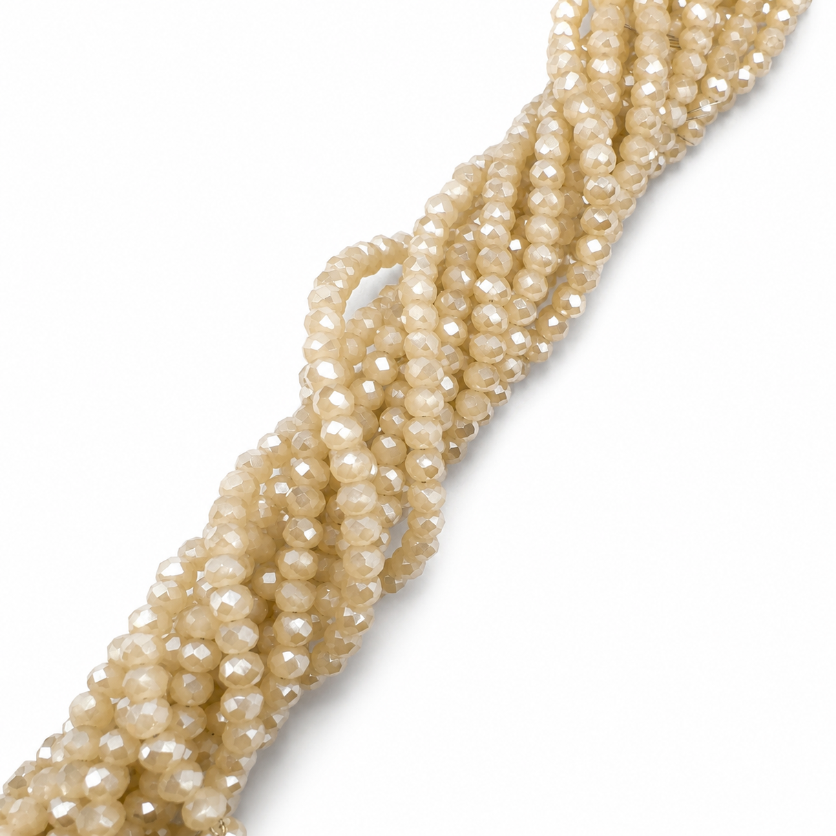 Glaspärlor – Vit, Fasetterad Rondell (3x2mm)