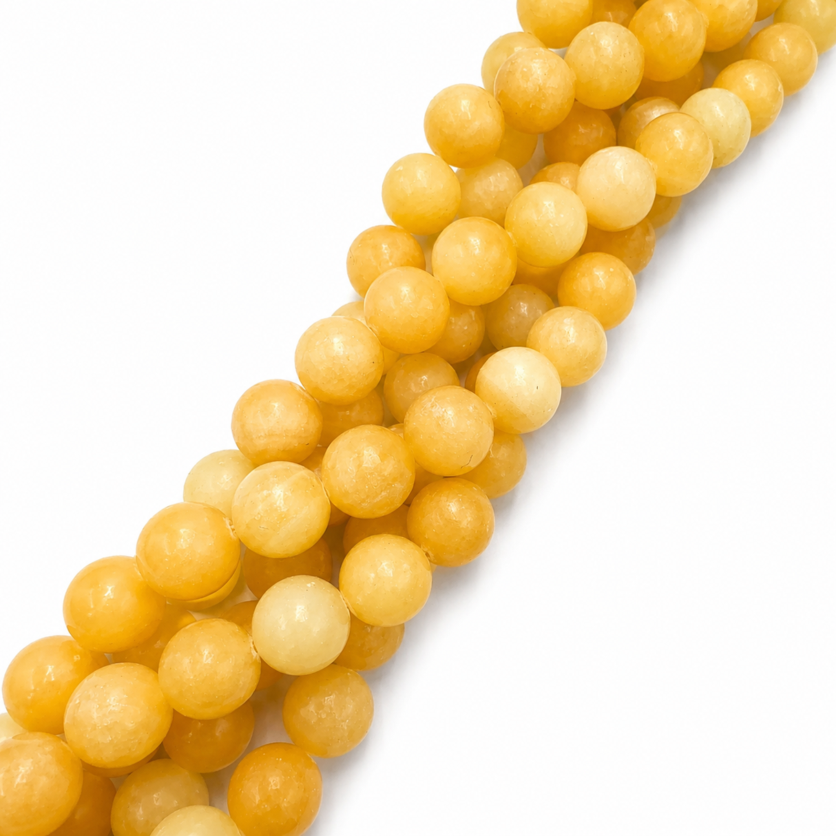 Jade Pärlor – Gul, Runda (14,5mm) Grade A