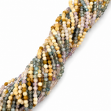 Gemischte Naturstein-Perlen – Gelber Opal, Amethyst Und Apatit, Facettiert (3mm)