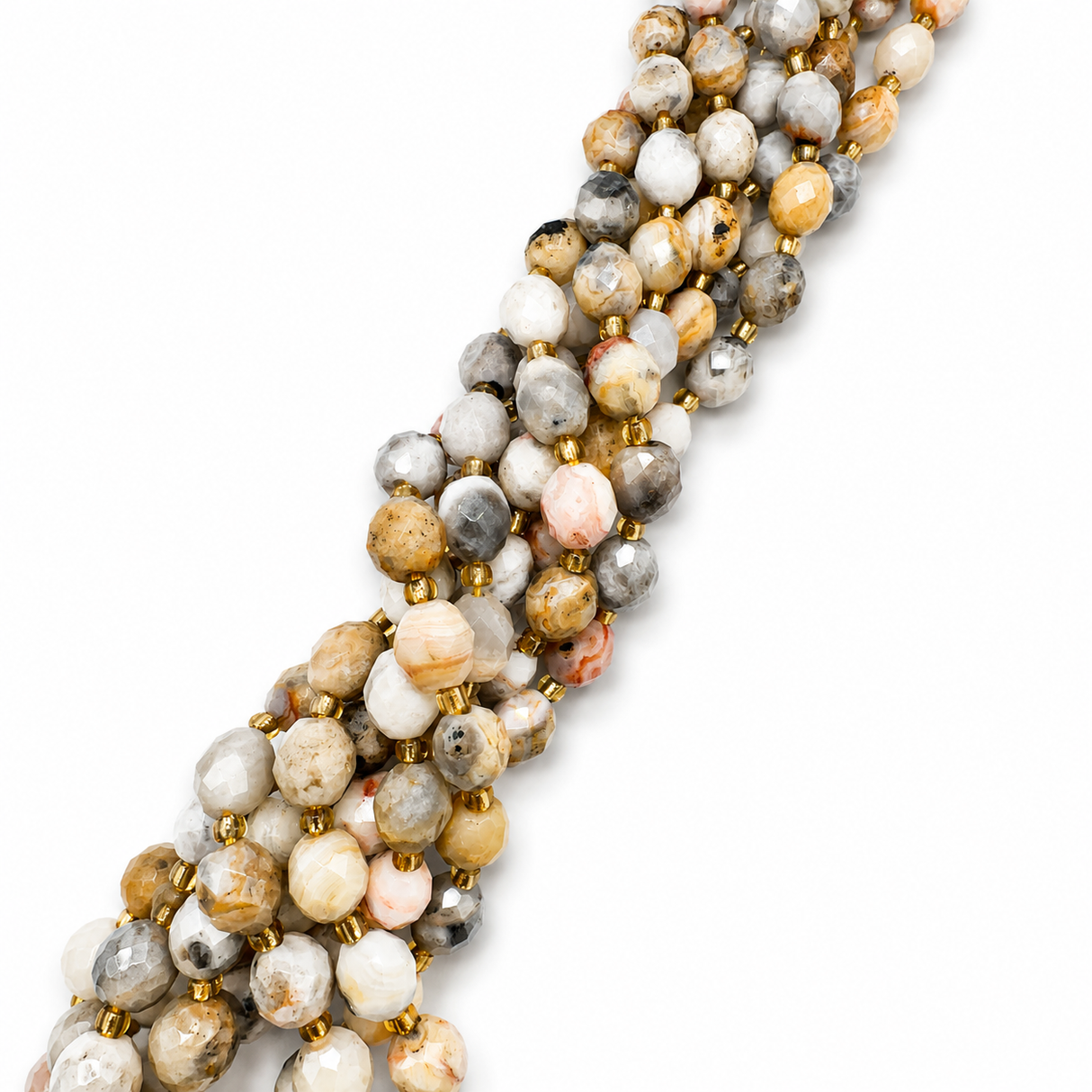 Agate Beads – Crazy Agate, Faceted (8~9x7~8mm)
