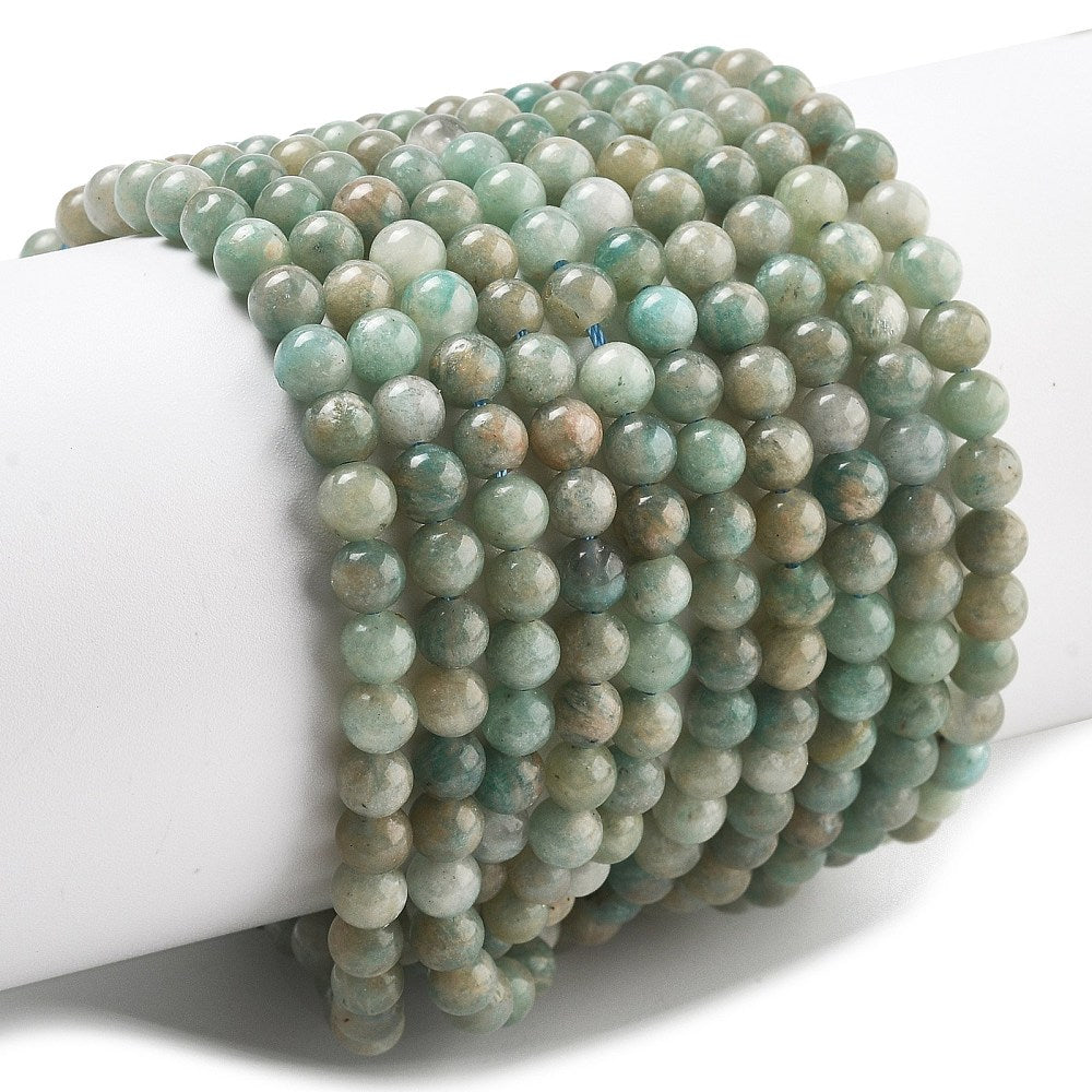 Amazonit Perler – Runde, Grade B (4mm)