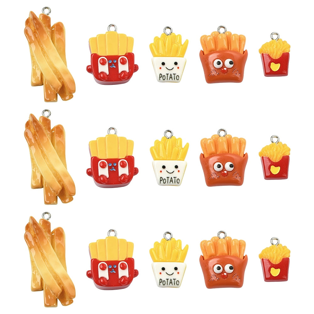 Pomfritter Vedhæng Mix – Resin (15 stk)