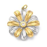 Vandfast Blomst Vedhæng – Rhinsten 18K Forgyldt Stål (22.5mm)