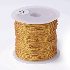 Metallic broderitråd i gul, 0,6 mm, 33 meter