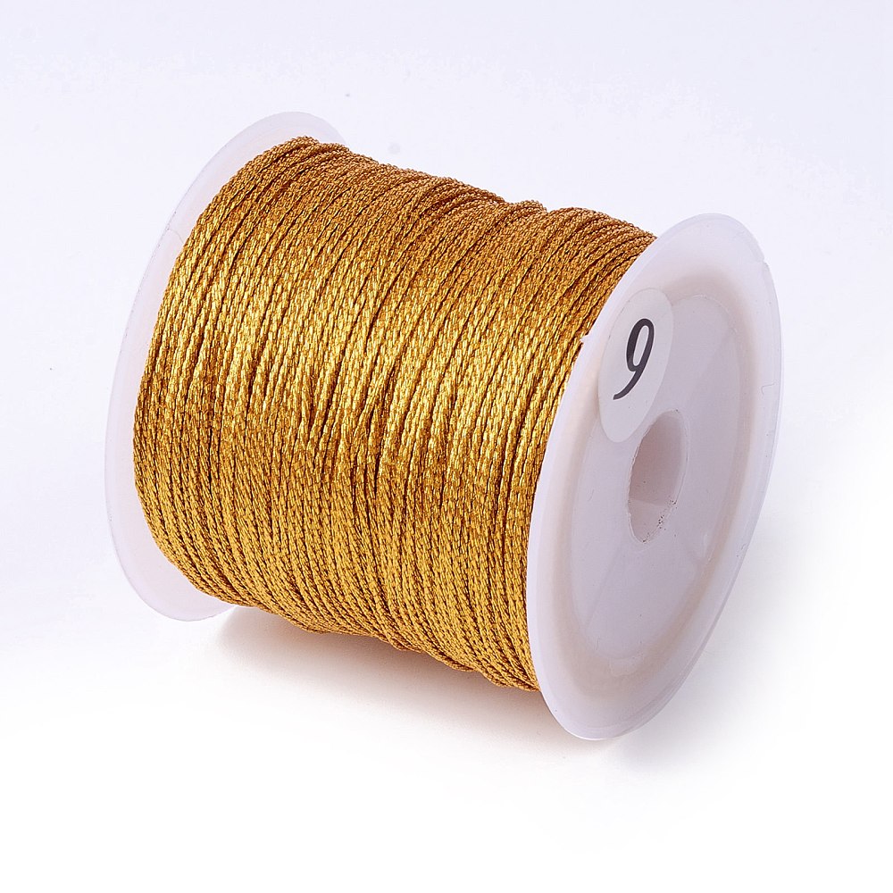 Metallic broderitråd i gul, 0,6 mm, 33 meter – billede 2
