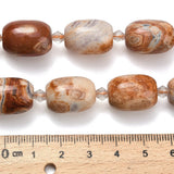 Ovale brune agat perler med seed beads, 17,5 mm – billede 5