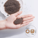 Runde glas seed beads i transparent brun, 12/0, 2 mm, grade A – billede 2