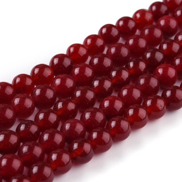Runde jade perler i hvid, 8 mm