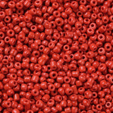 Runde seed beads i opaque rød, 2 mm, 454 g – billede 2