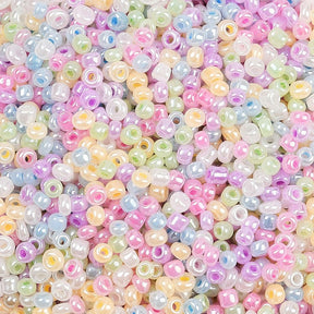 Seed beads i ceylon farvemix, runde, 2 mm
