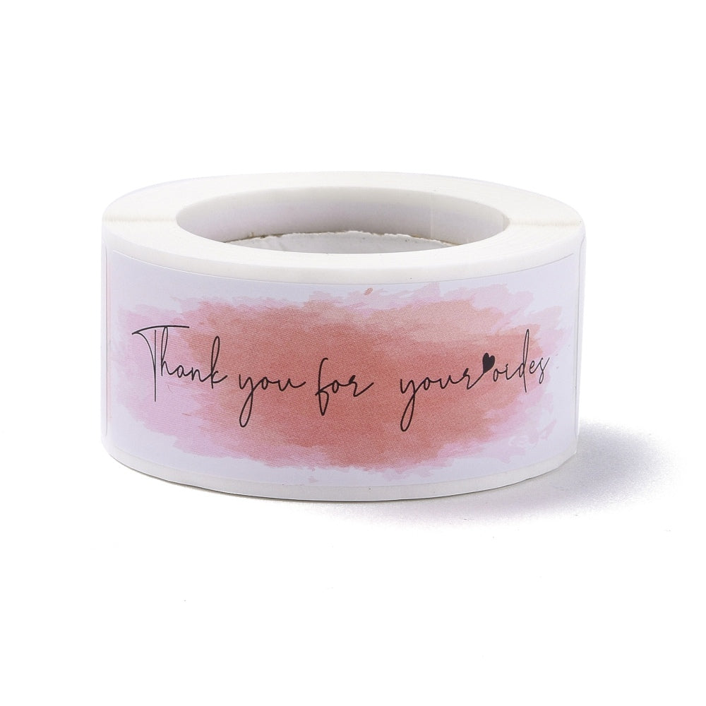 Thank you klistermærker på rulle, farve mix, 7,5x2,5 cm – billede 3