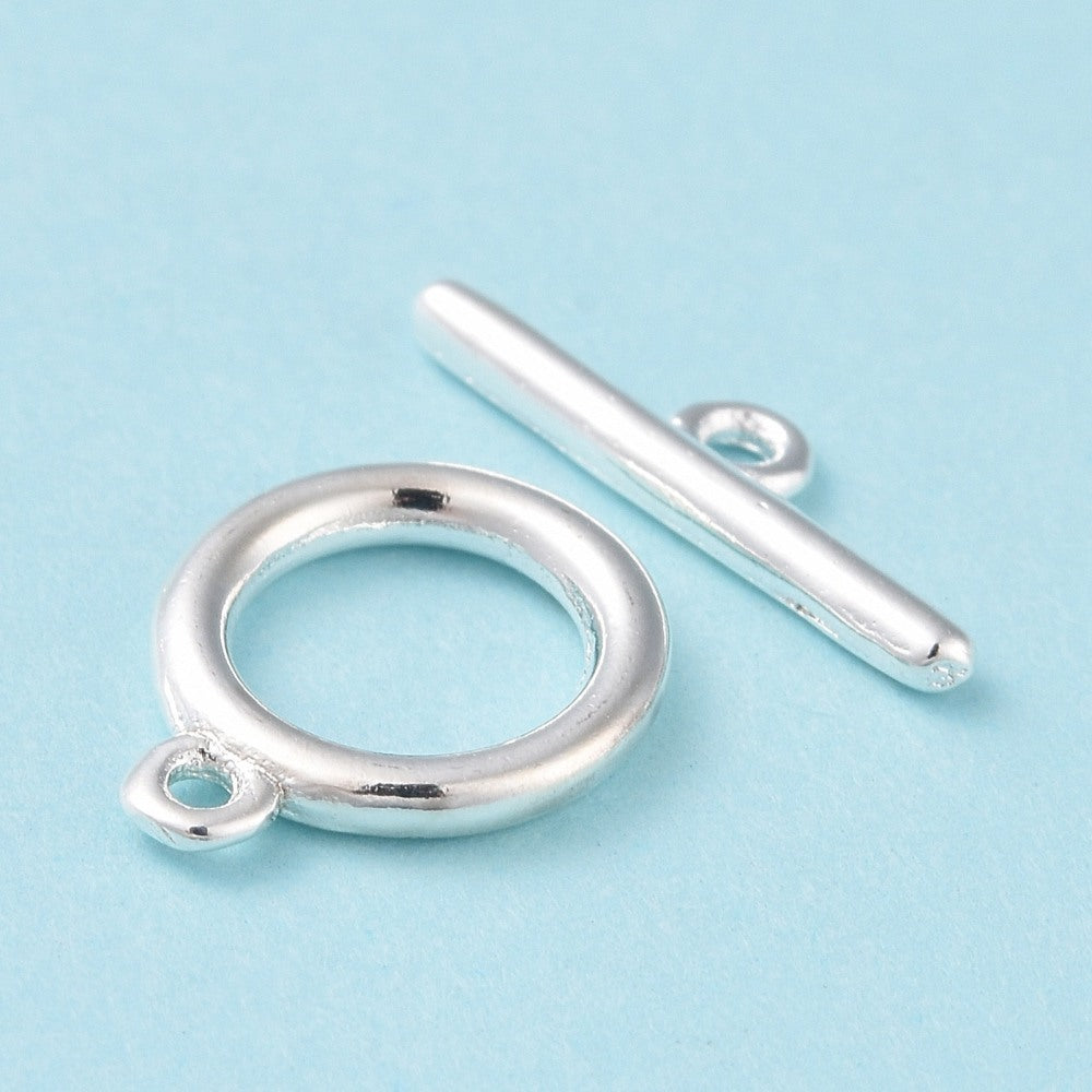 Toggle lås i sterling sølvbelagt messing, 12 mm – billede 3
