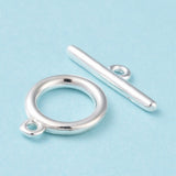 Toggle lås i sterling sølvbelagt messing, 12 mm – billede 3