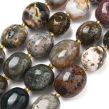 Trommelpolerede ocean jaspis nuggets i blå med seed beads, 11-19 mm – billede 2