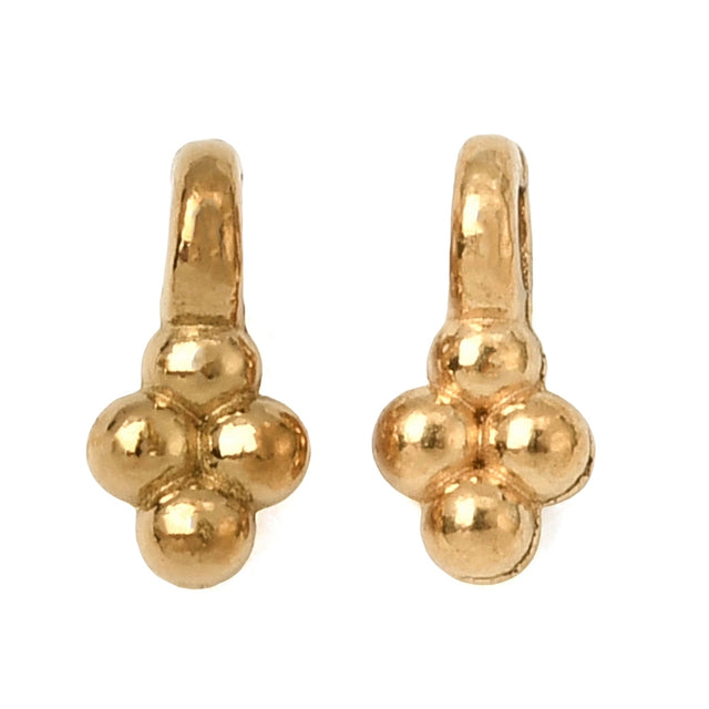 Vandfaste blomster vedhæng, 18K forgyldt stål, 8 mm, 2 stk