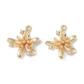 Abstrakte blomster anheng, 18k. forgylt str. 17x14,5 mm - Uniq Perler - 112815