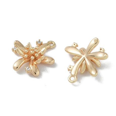 Abstrakt blomster vedhæng, 18k. forgyldt str. 17x14,5 mm - Uniq Perler - 112815