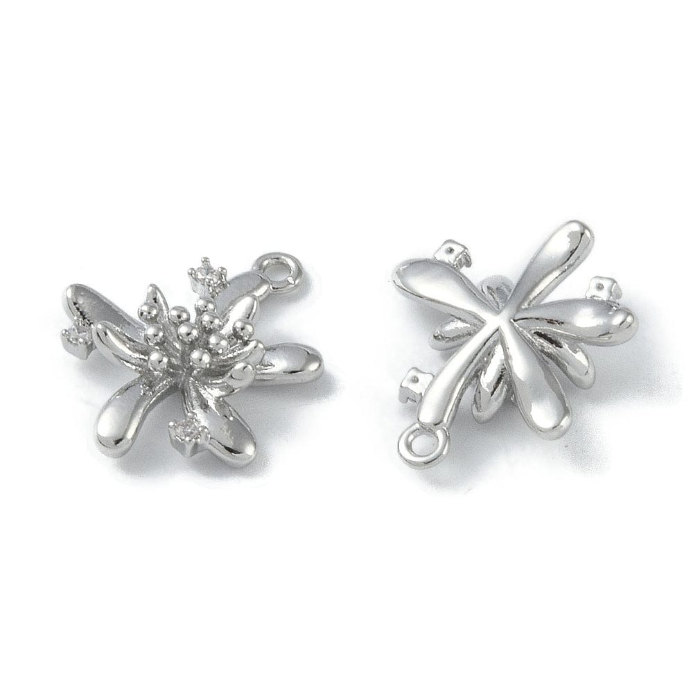 Abstrakt blomster vedhæng, platinium str. 17x14,5 mm - Uniq Perler - 112816